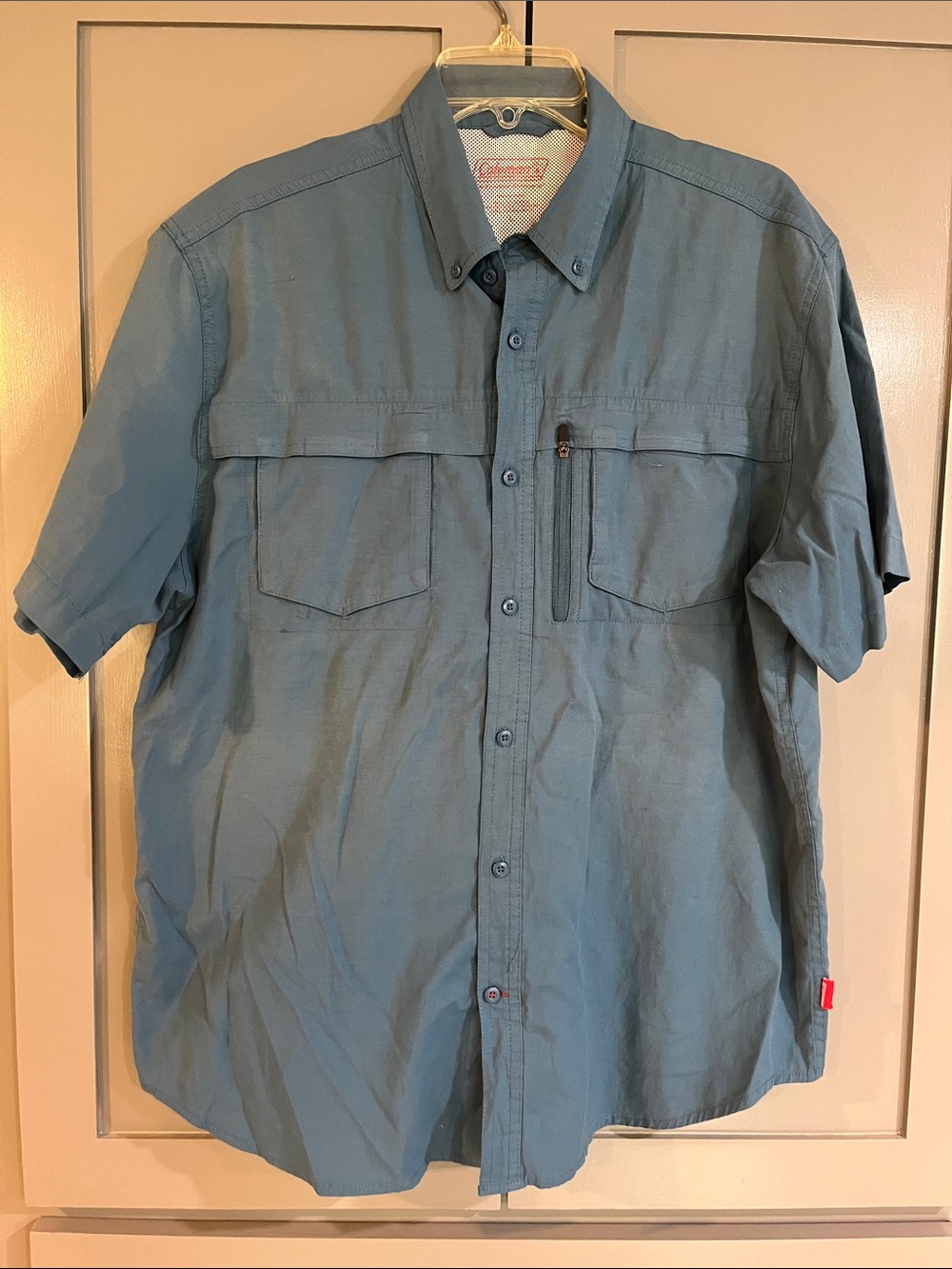 Coleman Short-Sleeve Button-Down Shirt in Slate Blue